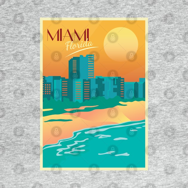 Miami, Florida - Vintage Travel Poster by AtifSlm